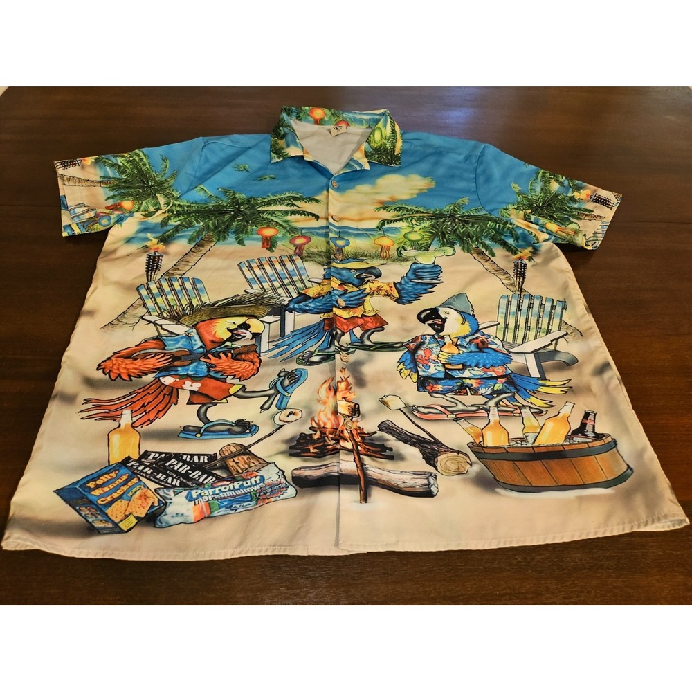 Hardaddy Shirt Men's 2XL Parrot Beach Camping Marshmallow‎ Magarita